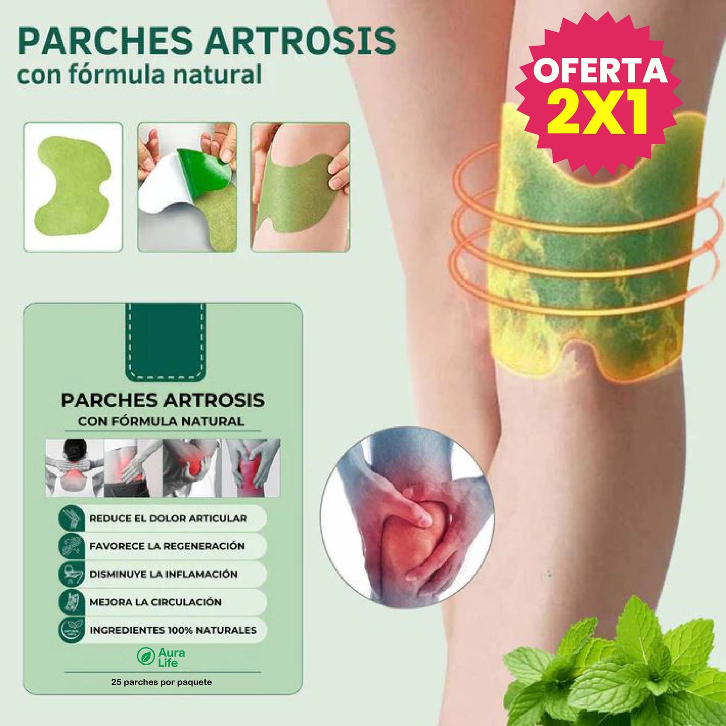 Parches terapéuticos artritis | Vive con vitalidad sin que el dolor te frene 25pcs